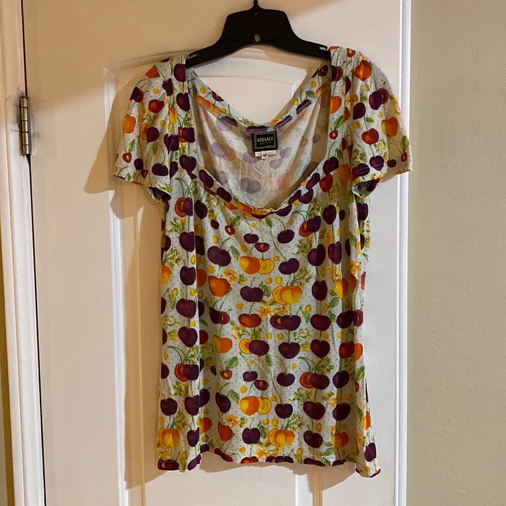 Versace jeans couture top shirt cherries design